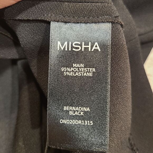 MISHA Bernadina Crisscross Open Back Plunging Bodycon Black Dress | 2 - Picture 6 of 8